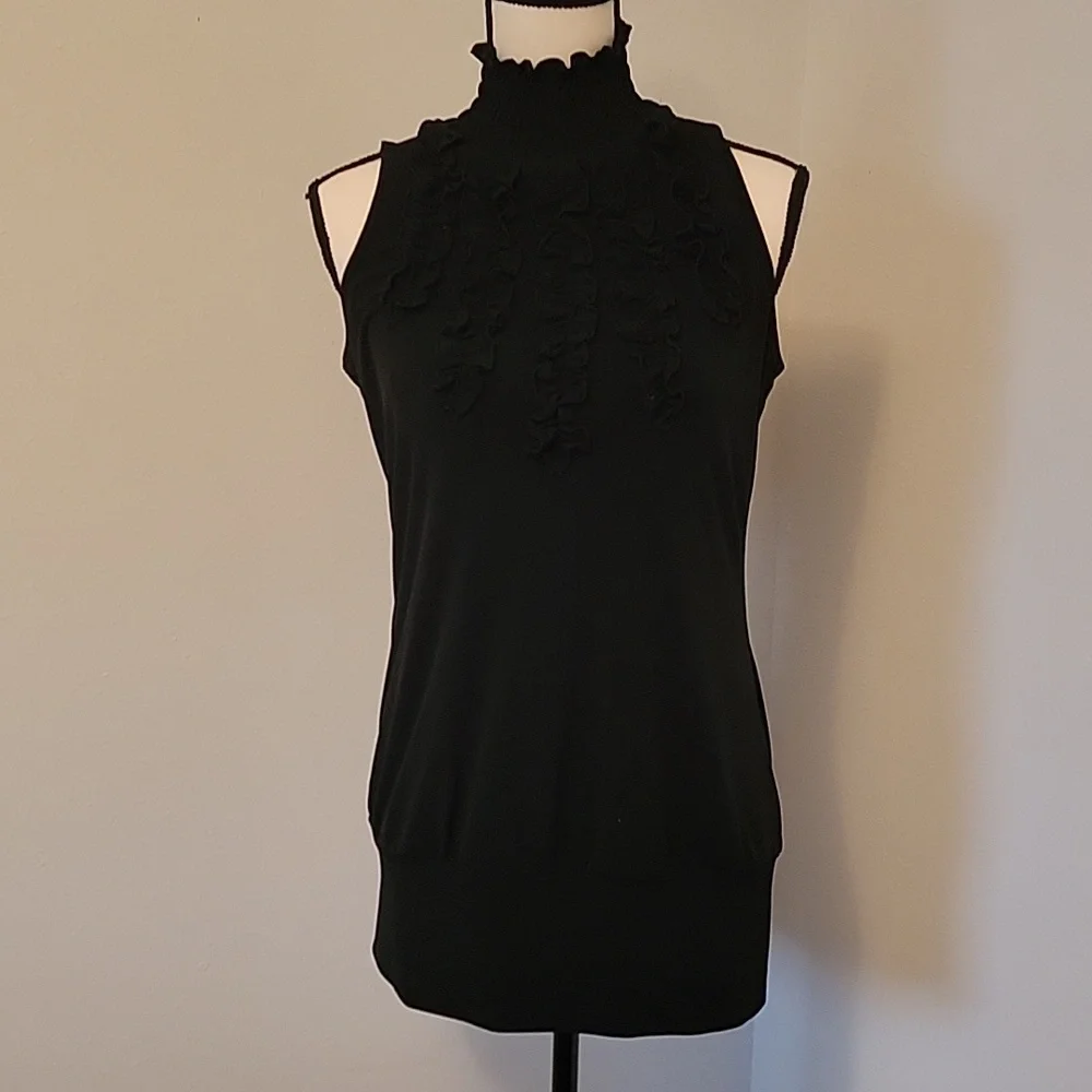Black Ruffle Top - Picture 1 of 4
